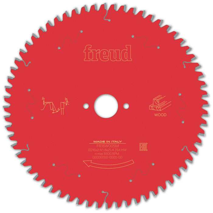 Circular Saw Blade For Wood Chipboard MDF Fine Clean Cut Mitre  216 x 25.4mm 64T - Image 1