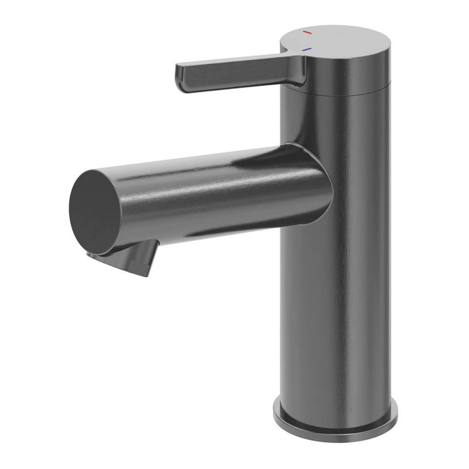 Swirl Basin Mixer Tap Lever Mono Titanium Brass With Clicker Waste Modern 136mm - Image 1