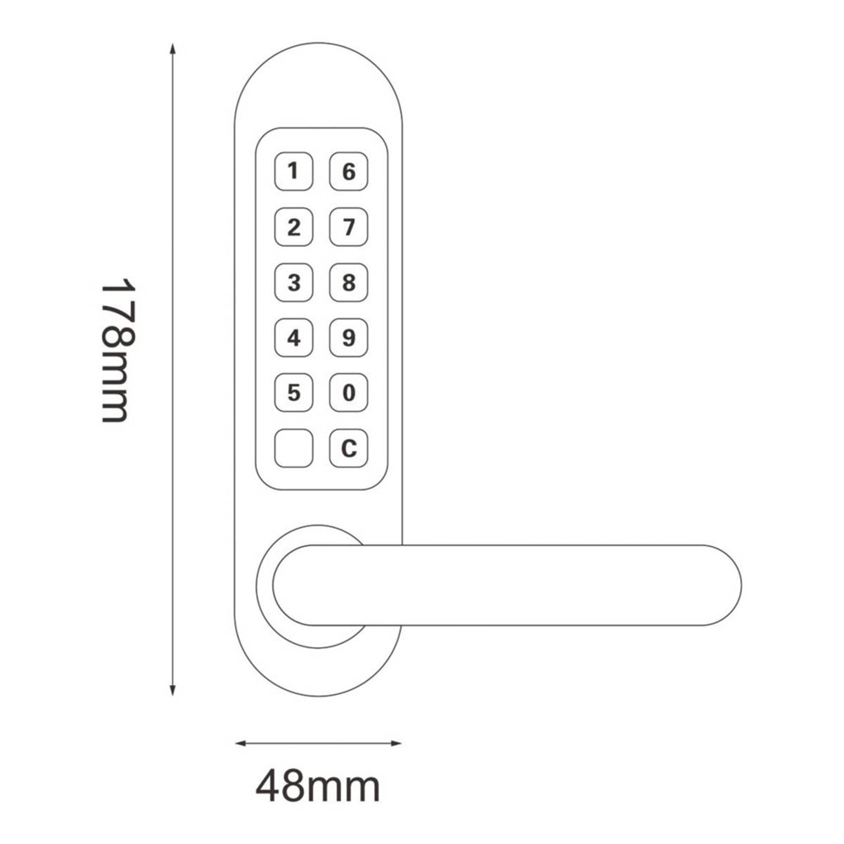 Smith & Locke Push-Button Lock Handle 60mm Black Internal Keyless Rustproof - Image 4