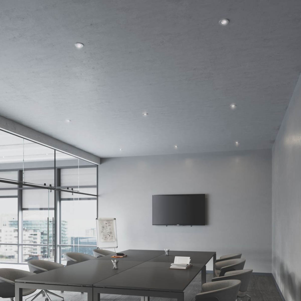 Lexco LED Downlights Fixed Fire Rated Polished Chrome Variable White 8W10 Pack - Image 2