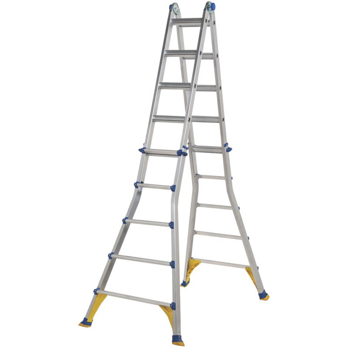 Werner Combination Ladder 5.1m  Aluminium Telescopic Non Slip Wide Flare Compact - Image 1