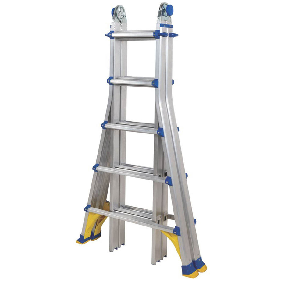 Werner Combination Ladder 5.1m  Aluminium Telescopic Non Slip Wide Flare Compact - Image 5