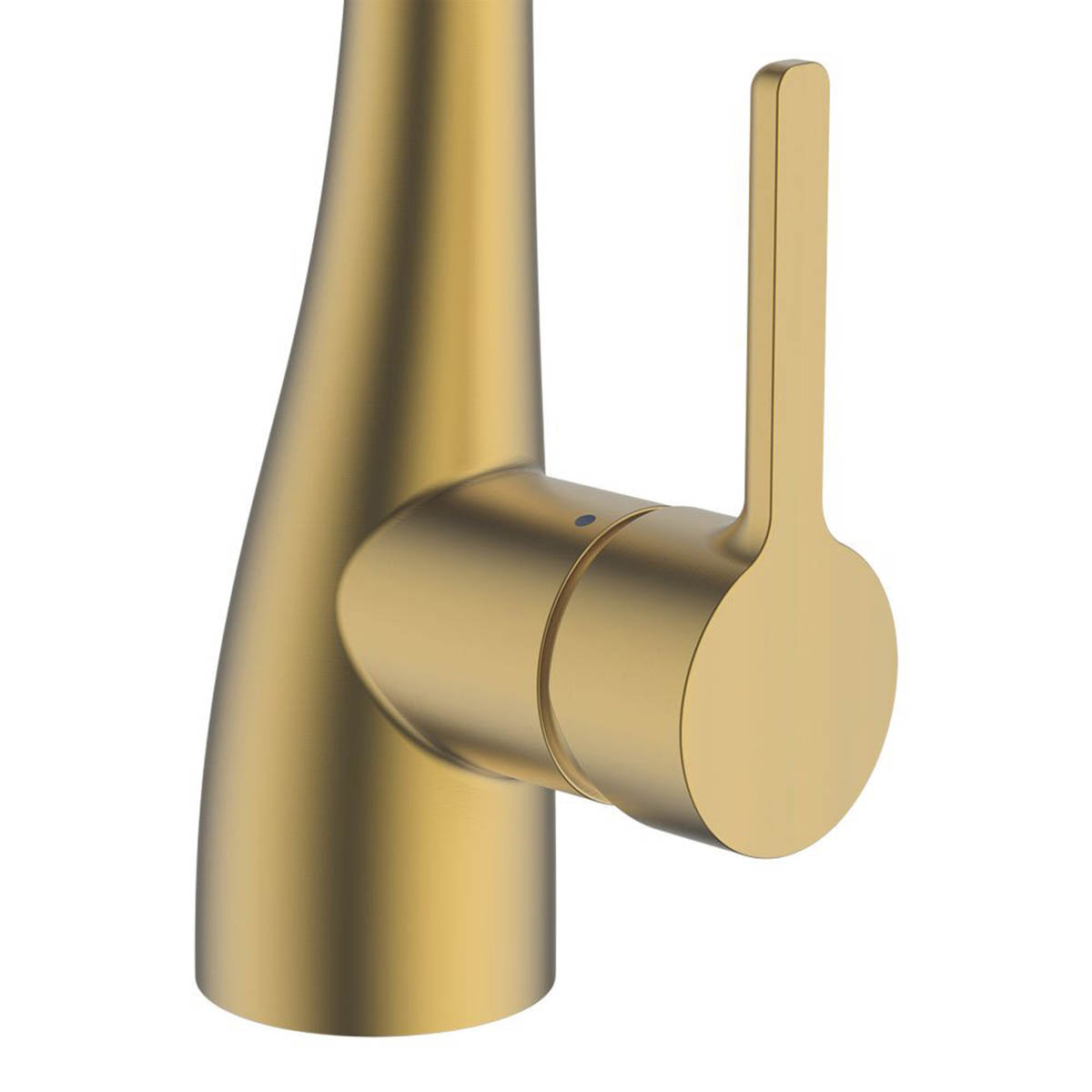 Swirl Kitchen Mixer Tap Pull-Out Spray Brass Effect Single Lever Modern - Image 5