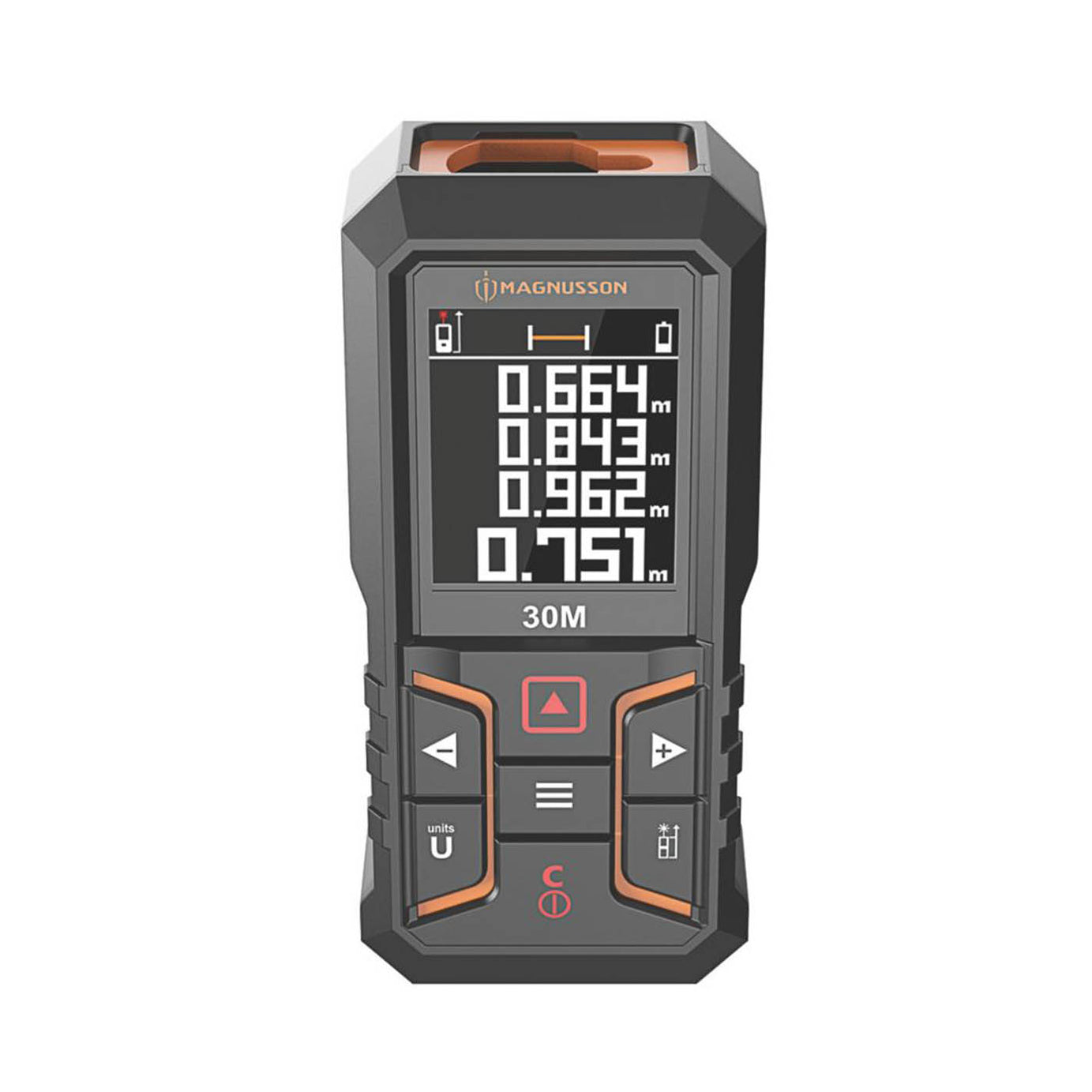 Magnusson Laser Distance Measurer Meter 30m IP54 Indoor Digital LCD Display - Image 1
