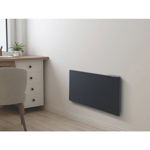 Electric Panel Heater Radiator Wall Mounted Slim Thermostat Control Modern Grey - Image 1
