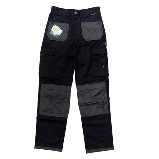 Mens Work Trousers Black Multi Pockets Knee Pad Durable Waist 32" Leg 31" - Image 1