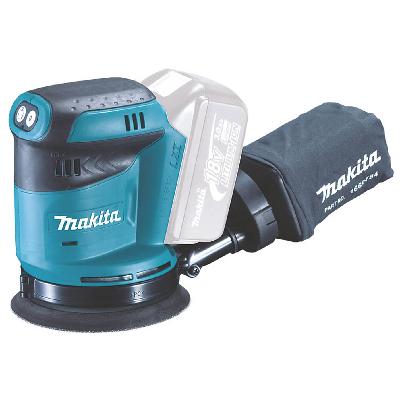 Makita Random Orbital Sander Cordless 18V DBO180Z Variable Speed 125mm Body Only - Image 2
