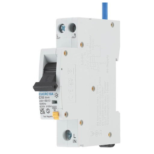British General Fortress 10A 30mA 1+N Type C  Compact RCBO - Image 1