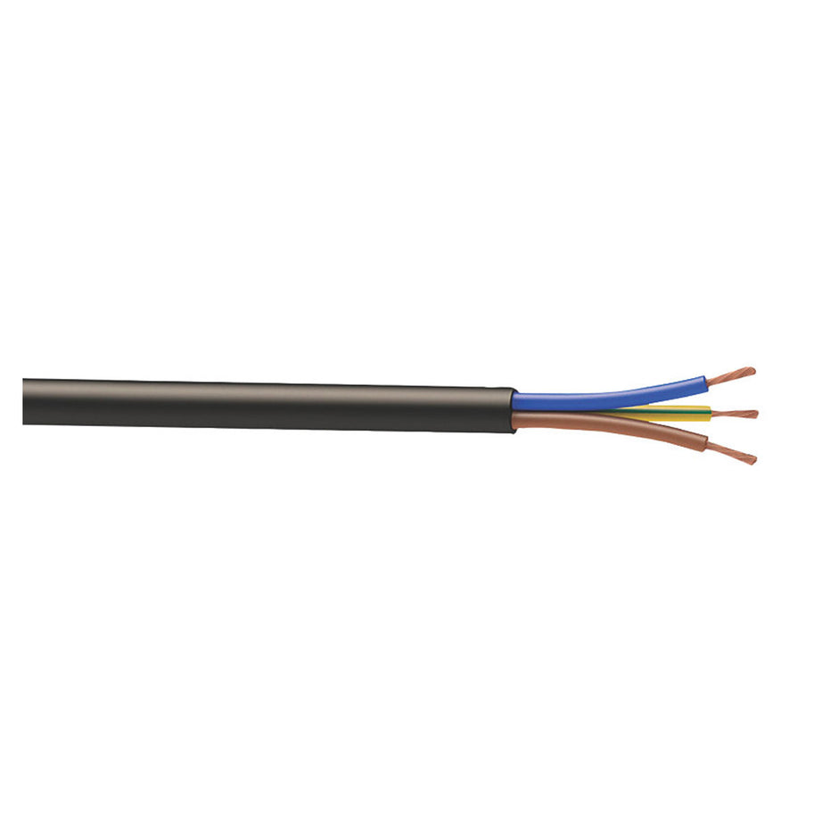 Time Flexible Cable 3183Y Black 3 Core 1.5mm² Indoor 8.1mm Round Drum 50m - Image 1