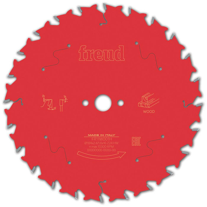 Circular Saw Blade For Wood Basic Cut Durable Steel Long Life 184mm x 16mm 24T - Image 1