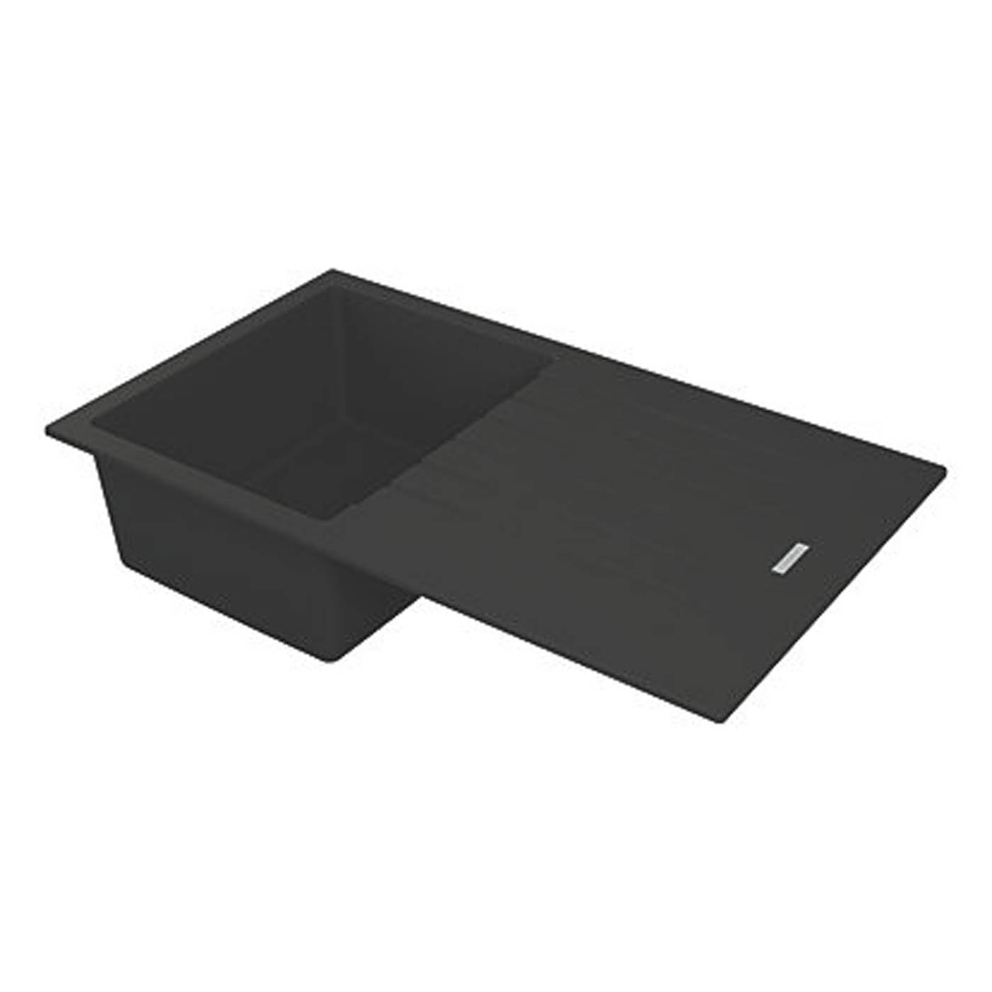 Carysil TD100-MB 1 Bowl Granite Composite Kitchen Sink Midnight Black Reversible 860mm x 500mm - Image 1