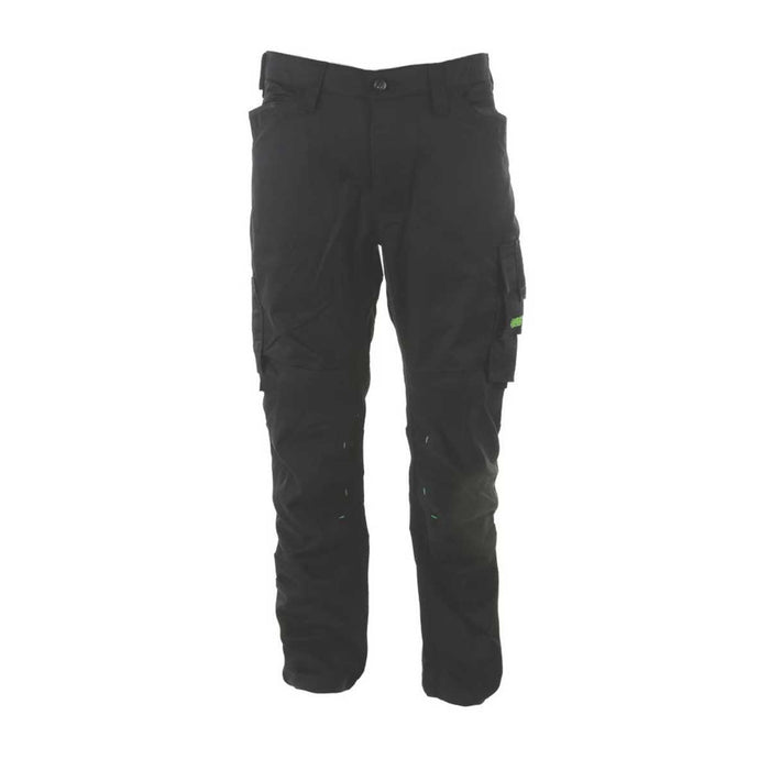 Work Trousers Mens Slim Fit Black Grey Multi Pockets Stretch Cargo 32"W 31"L - Image 1