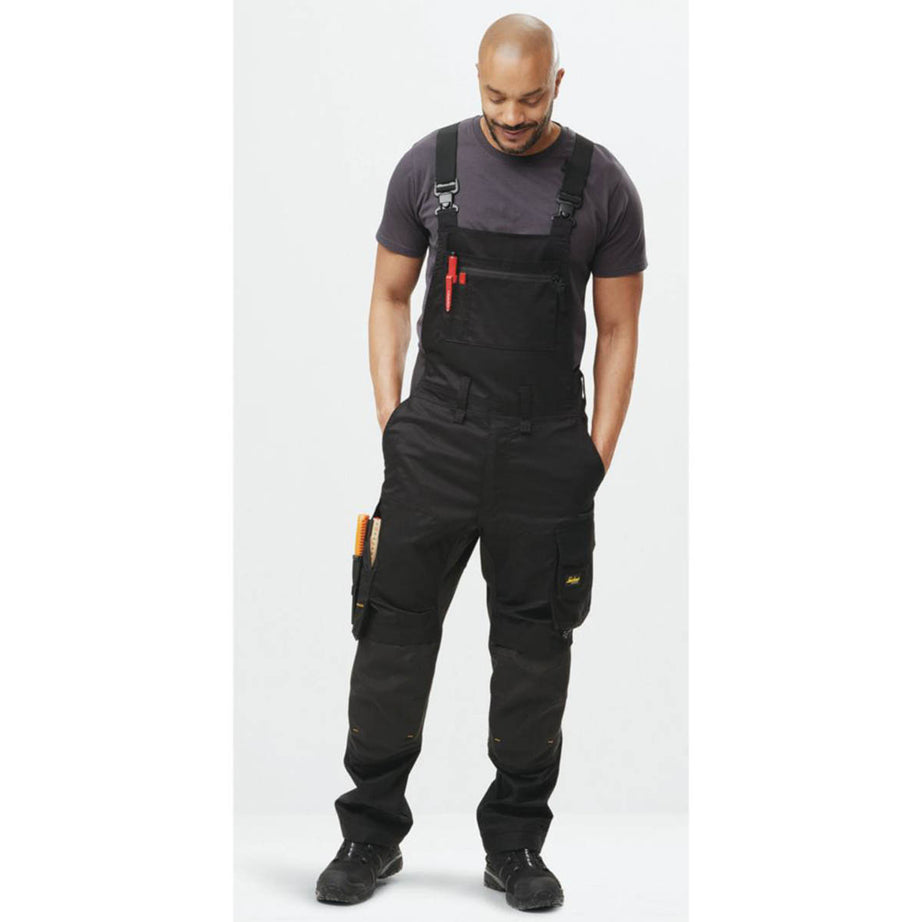 Snickers Work Overalls Bib And Brace Mens Black Multi Pockets Large 39"W 32"L - Image 3