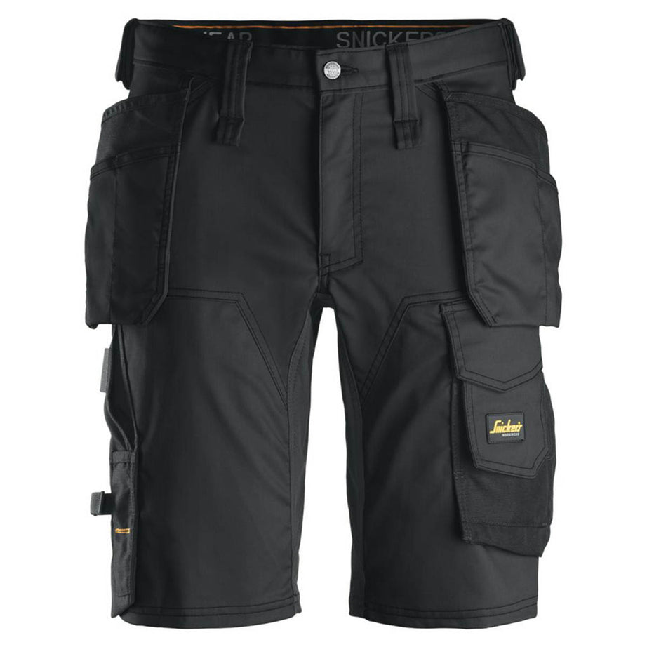 Snickers Work Shorts 16 Pockets Black 6141 Slim Fit Stretch Breathable 35" W - Image 1