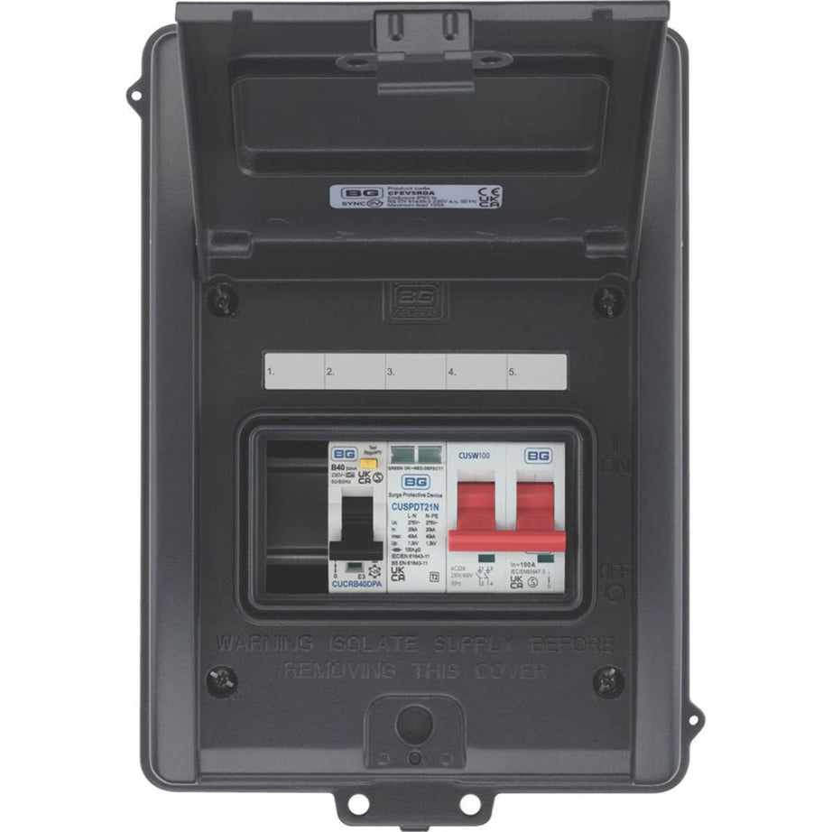 British General EV Charger Consumer Unit SPD Outdoor 5-Module Part-Populated - Image 4