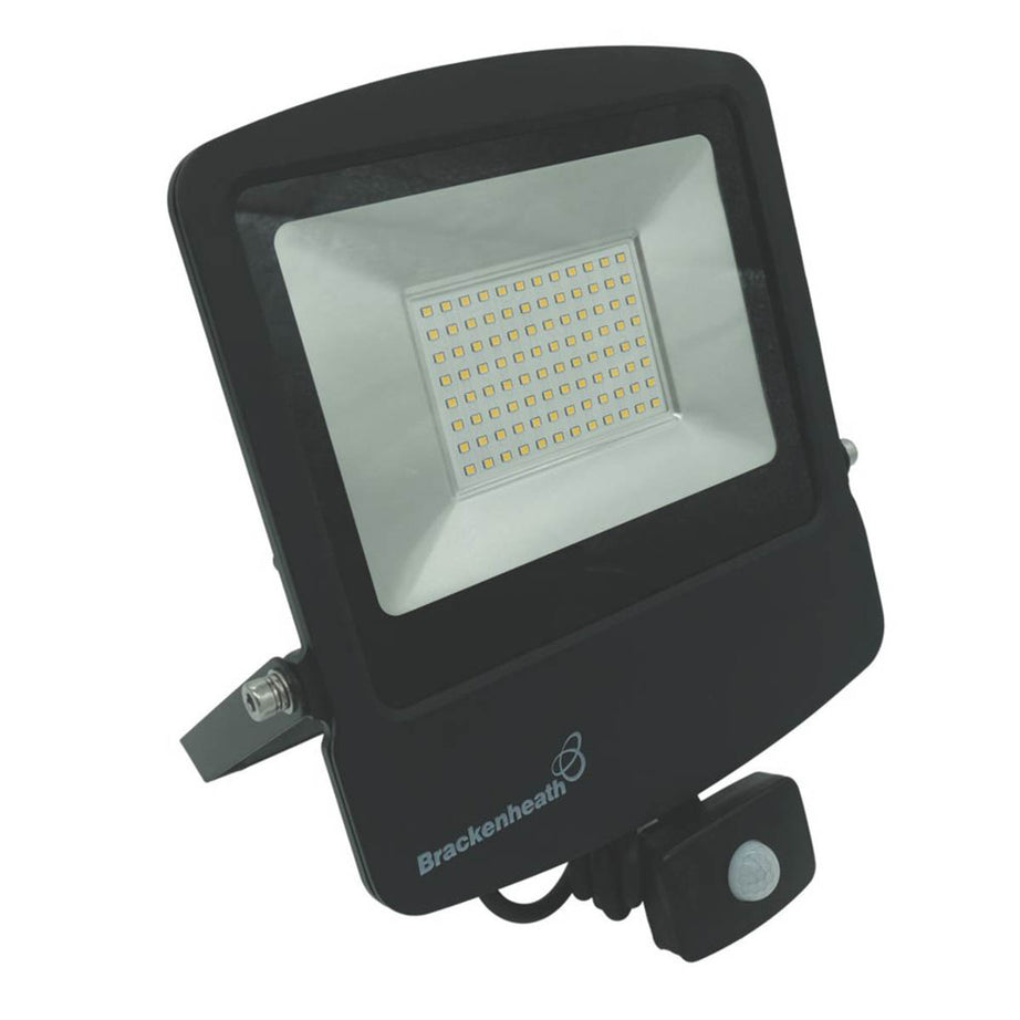 Brackenheath Floodlight LED Cool White PIR Sensor Aluminium Black Outdoor - Image 1