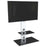 TV Stand Satin White Body Black Tempered Glass Shelf Built-In Cable Management - Image 4