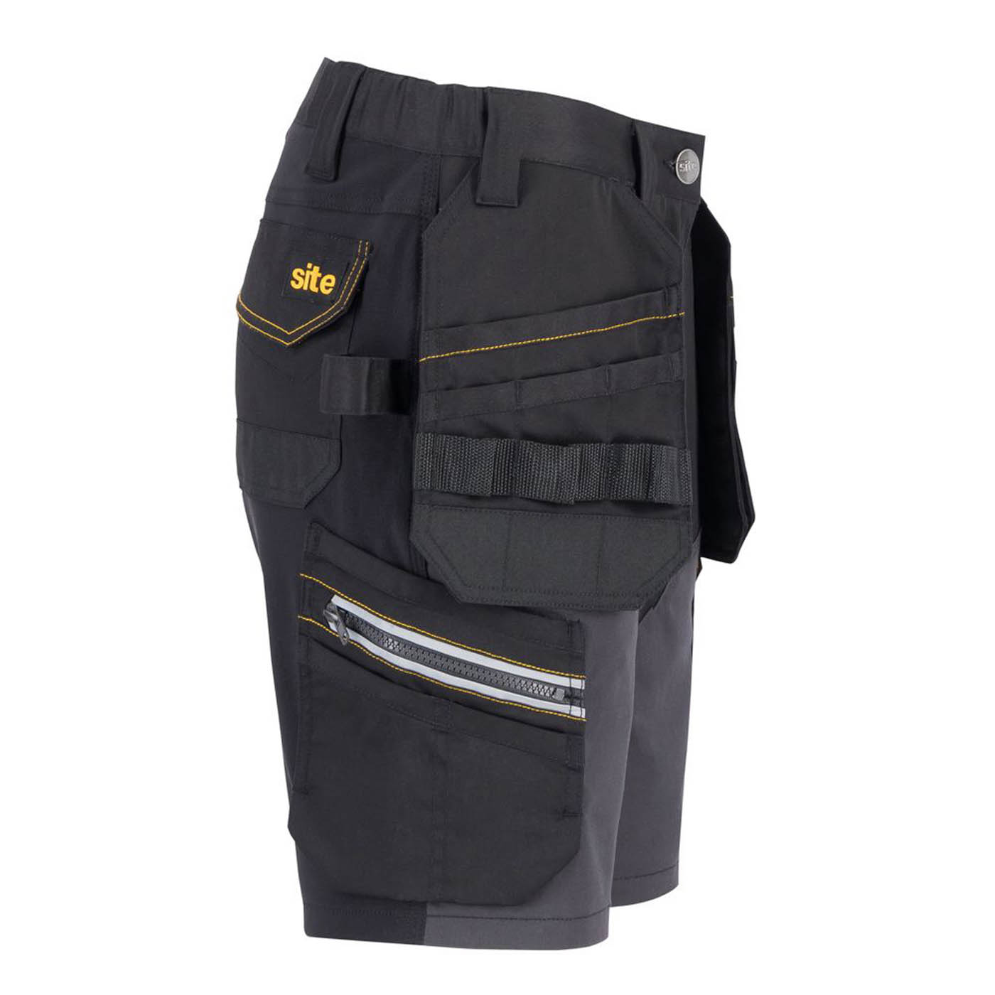 Site Work Shorts Womens Kilani Regular Fit Black Grey Multi Pockets Size 16 - Image 6
