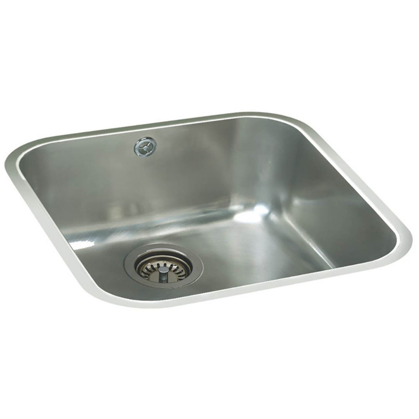 Kitchen Sink 1 Bowl Brushed Stainless Steel Rectangular Undermount Waste - Image 1
