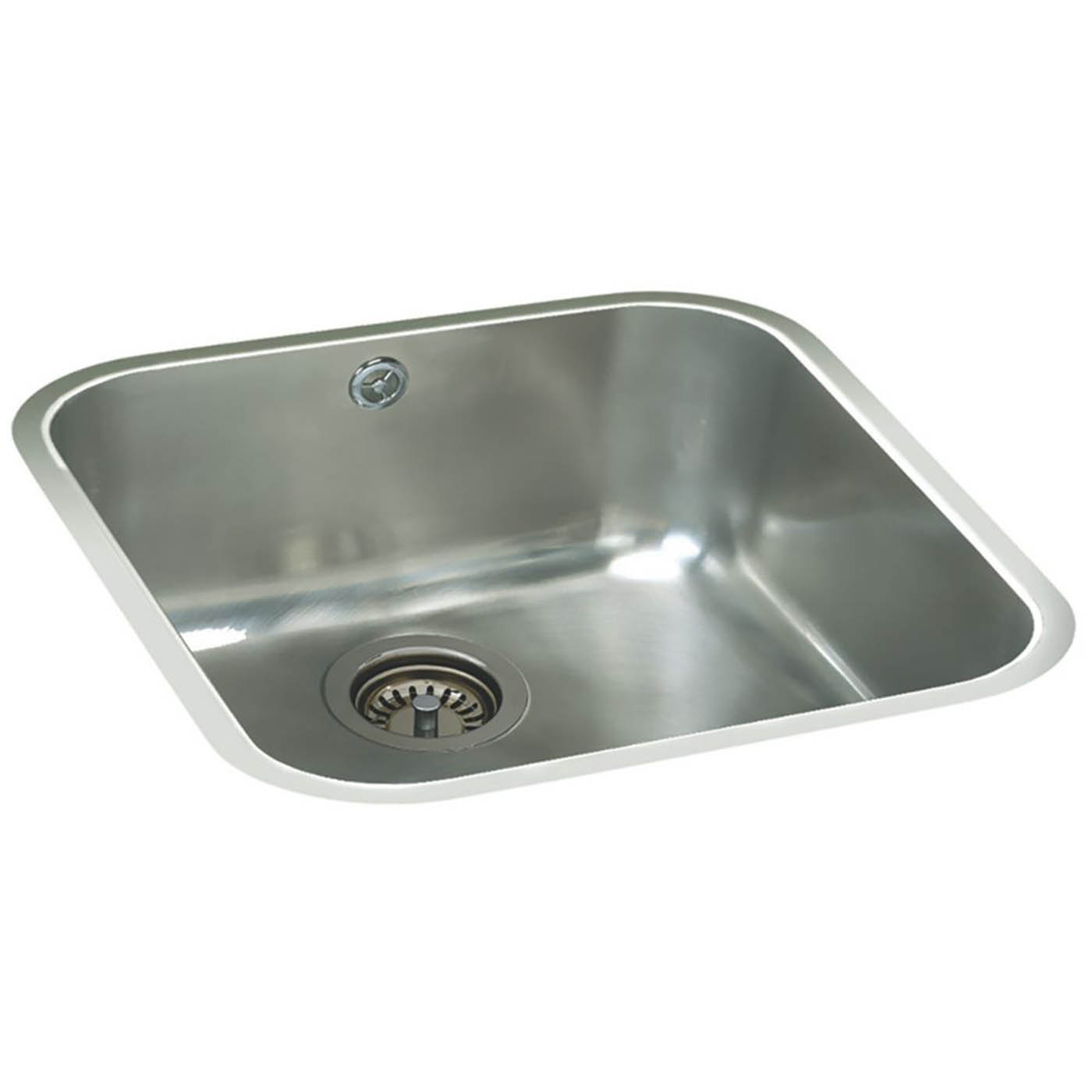 Kitchen Sink 1 Bowl Brushed Stainless Steel Rectangular Undermount Waste - Image 1