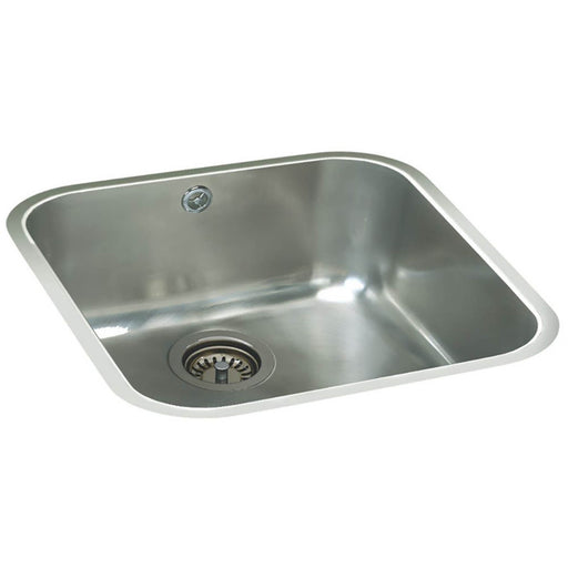 Kitchen Sink 1 Bowl Brushed Stainless Steel Undermount Rectangular Waste - Image 1