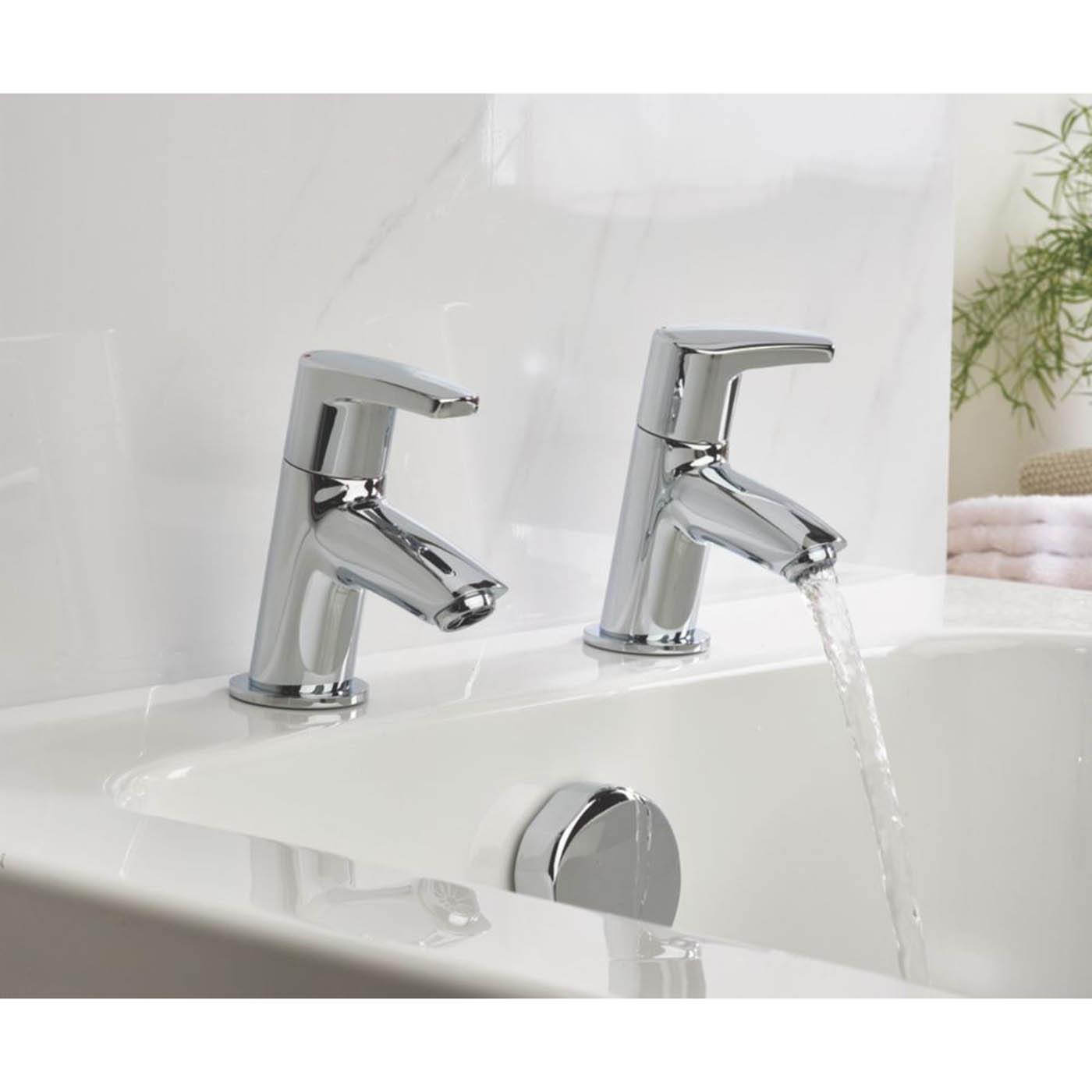 Bristan Orta Chrome 125mm Deck Mounted Lever 2 Tap Holes Bath Pillar Tap - Image 5