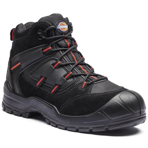 Dickies Safety Boots Mens Black Red Breathable Work Shoes Steel Toe Size 14 - Image 1