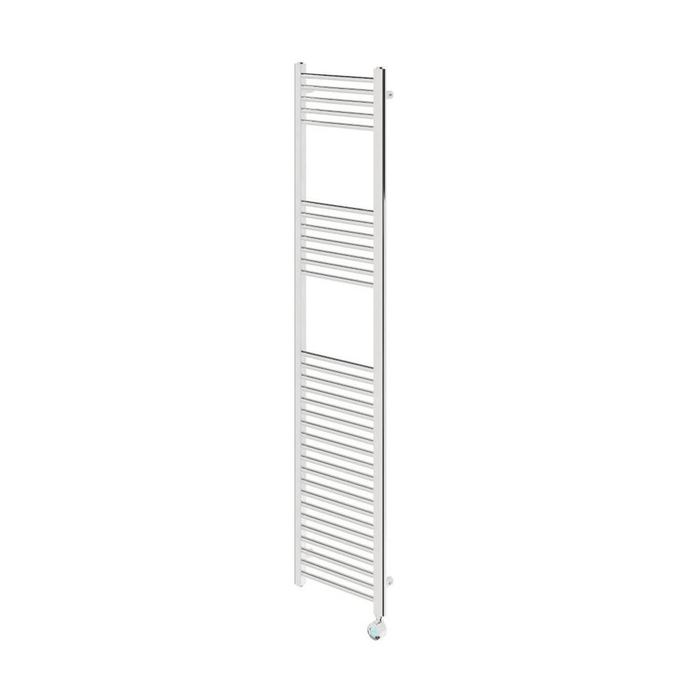 Flomasta Towel Radiator Electric Chrome Flat Programmable 1800mm x 400mm 1364BTU - Image 1
