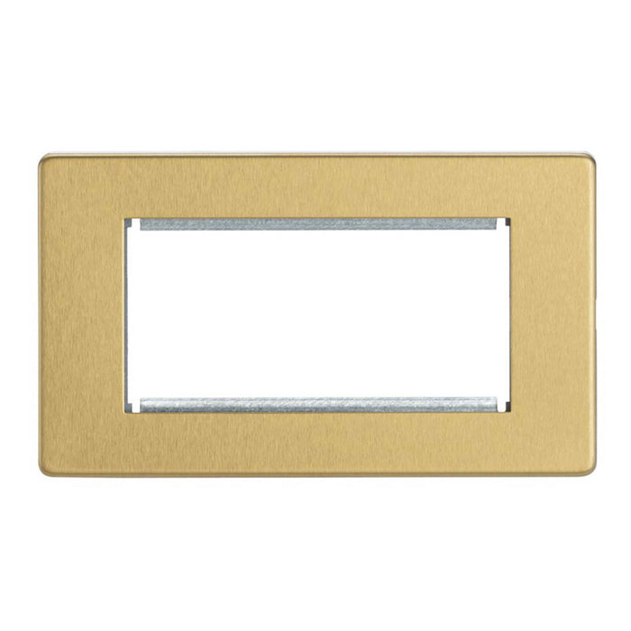 Contactum Lyric 4-Module Modular Faceplate Brushed Brass - Image 1