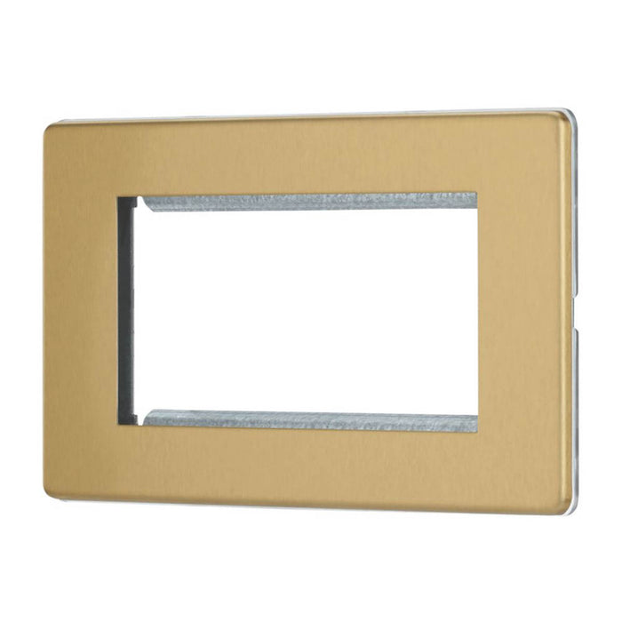 Contactum Lyric 4-Module Modular Faceplate Brushed Brass - Image 4