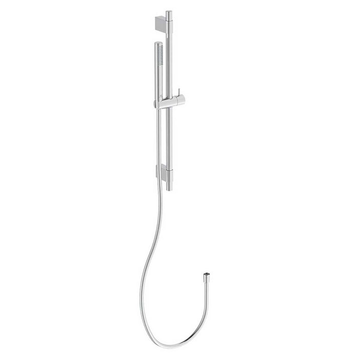 Shower Kit Single Function Chrome Stick Brass Head Rail Bathroom Contemporary - Image 1