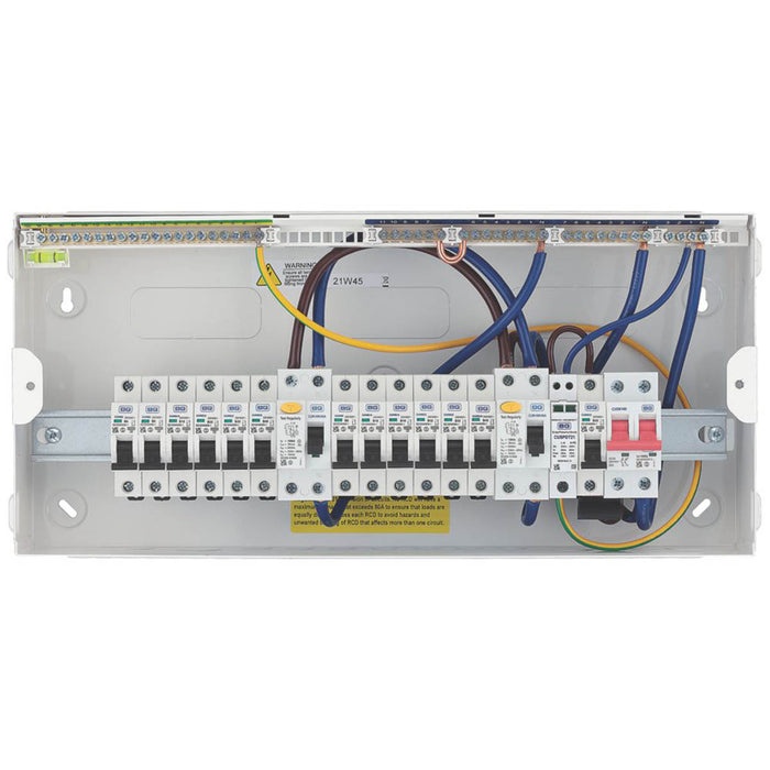 British General Consumer Unit SPD 22-Module 14-Way High Dual RCD Part-Populated - Image 6