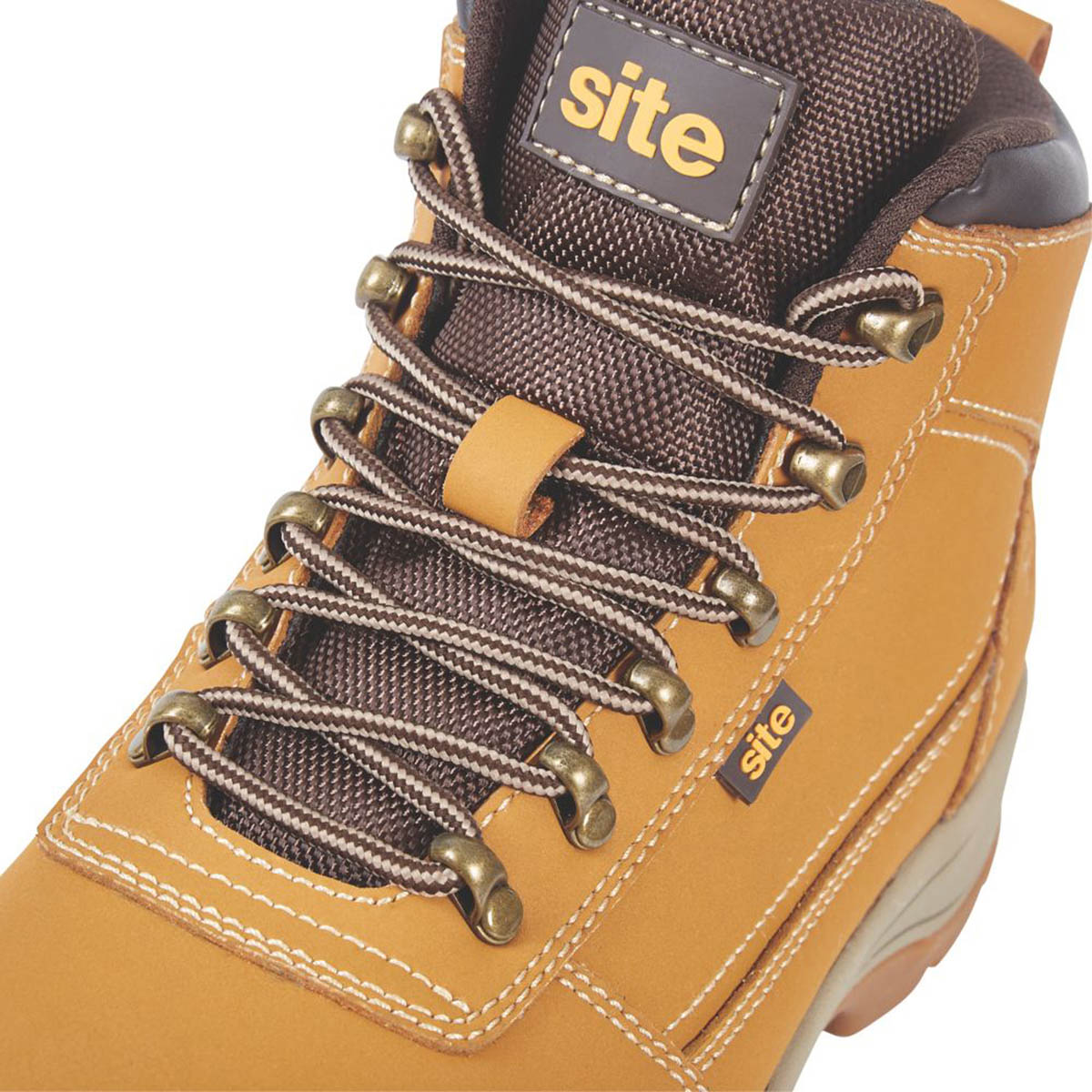 Site Safety Boots Mens Wide Fit Brown Leather Lightweight Steel Toe Size 10 - Image 4