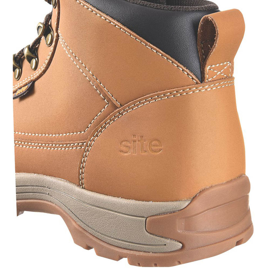 Site Safety Boots Mens Wide Fit Brown Leather Lightweight Steel Toe Size 10 - Image 5