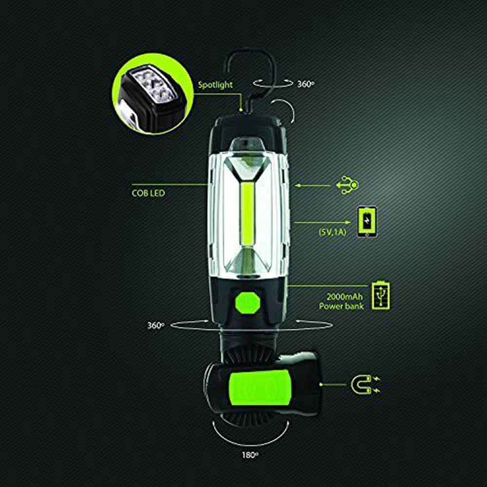 Luceco LED Torch With USB Power Bank 300Lm Rechargeable Multiposition Swivel 3W - Image 2