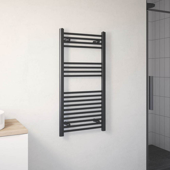 Bathroom Towel Rail Radiator Warmer Black Mild Steel Lightweight 1000x500mm - Image 4