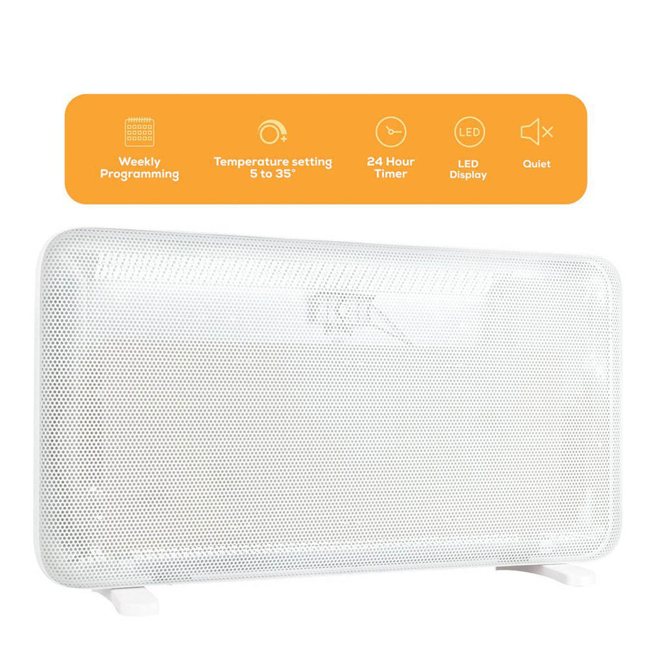 Infrared Convection Heater Electric 2in1 White Portable Wall Mounted 2000W - Image 2