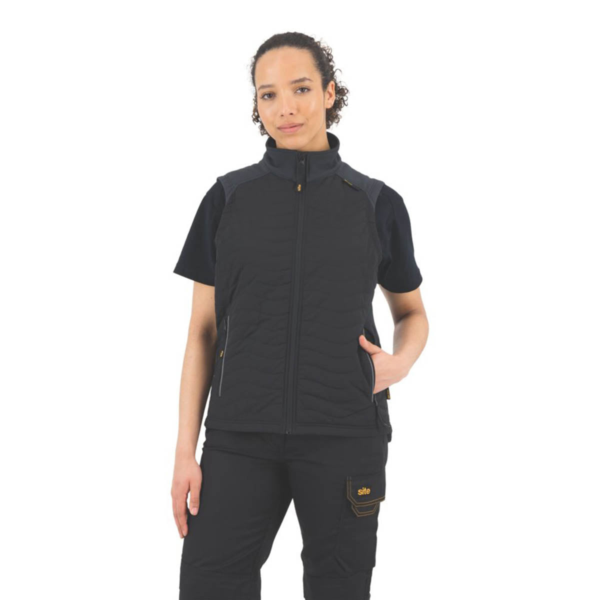 Site Bodywarmer Womens Black Full Zip Pockets Gilet Vest Jackets Size 10 - Image 4