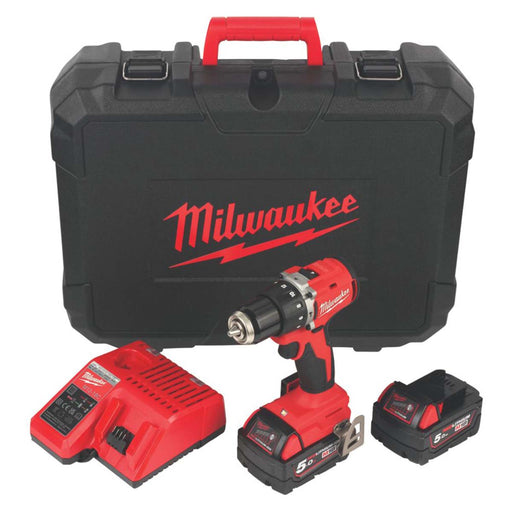 Milwaukee Cordless Combi Drill M18BLPDRC-502C 18V 2 x 5.0Ah Li-Ion RedLithium - Image 1