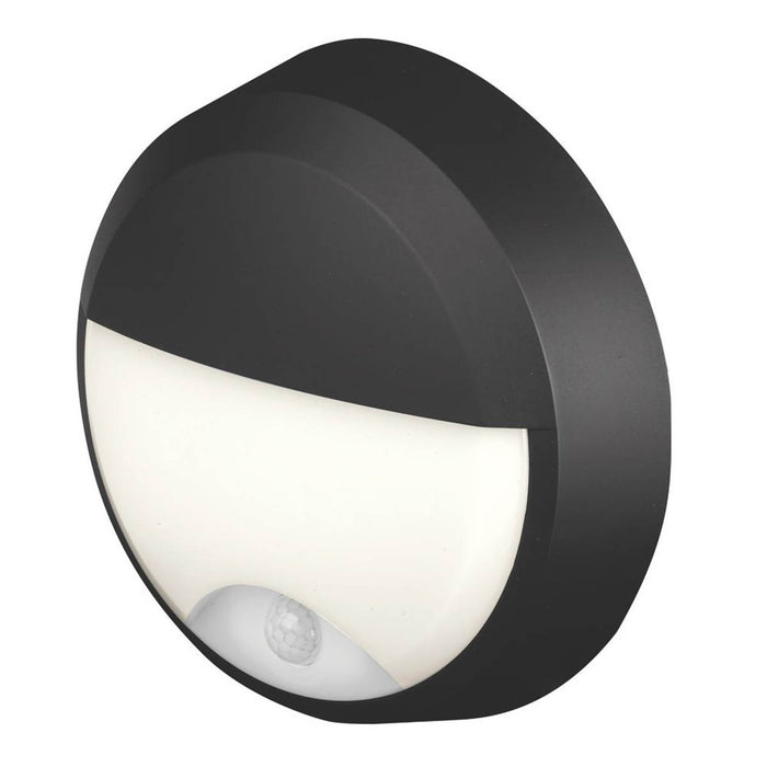 Outdoor Bulkhead Round LED Wall Ceiling with Eyelid Cover PIR Motion Sensor - Image 1