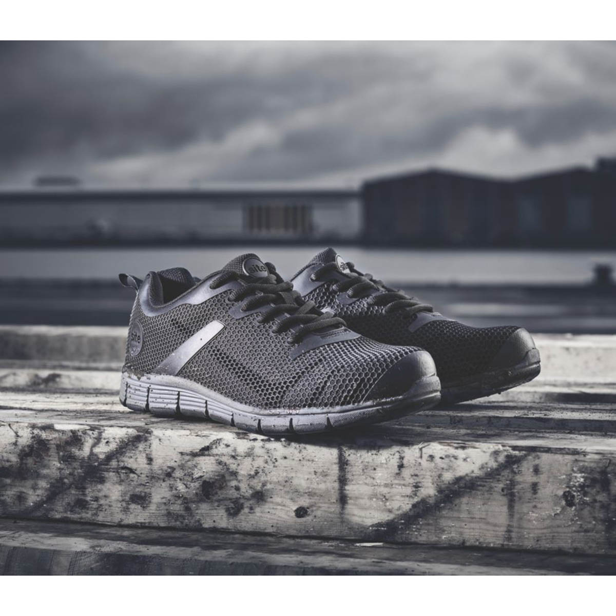 Site Safety Trainers Mens Wide Fit Black Breathable Work Boots Steel Toe Size 14 - Image 3