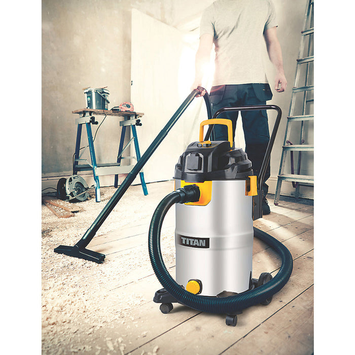 Titan Wet And Dry Vacuum Cleaner Electric Hoover Wheeled Heavy Duty 1500W 40Ltr - Image 4