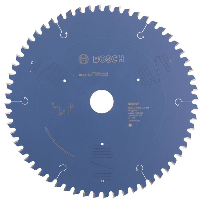 Bosch Circular Saw Blade Expert Extra Fine Cut 60T Wood Chipboard 250x30mm - Image 1