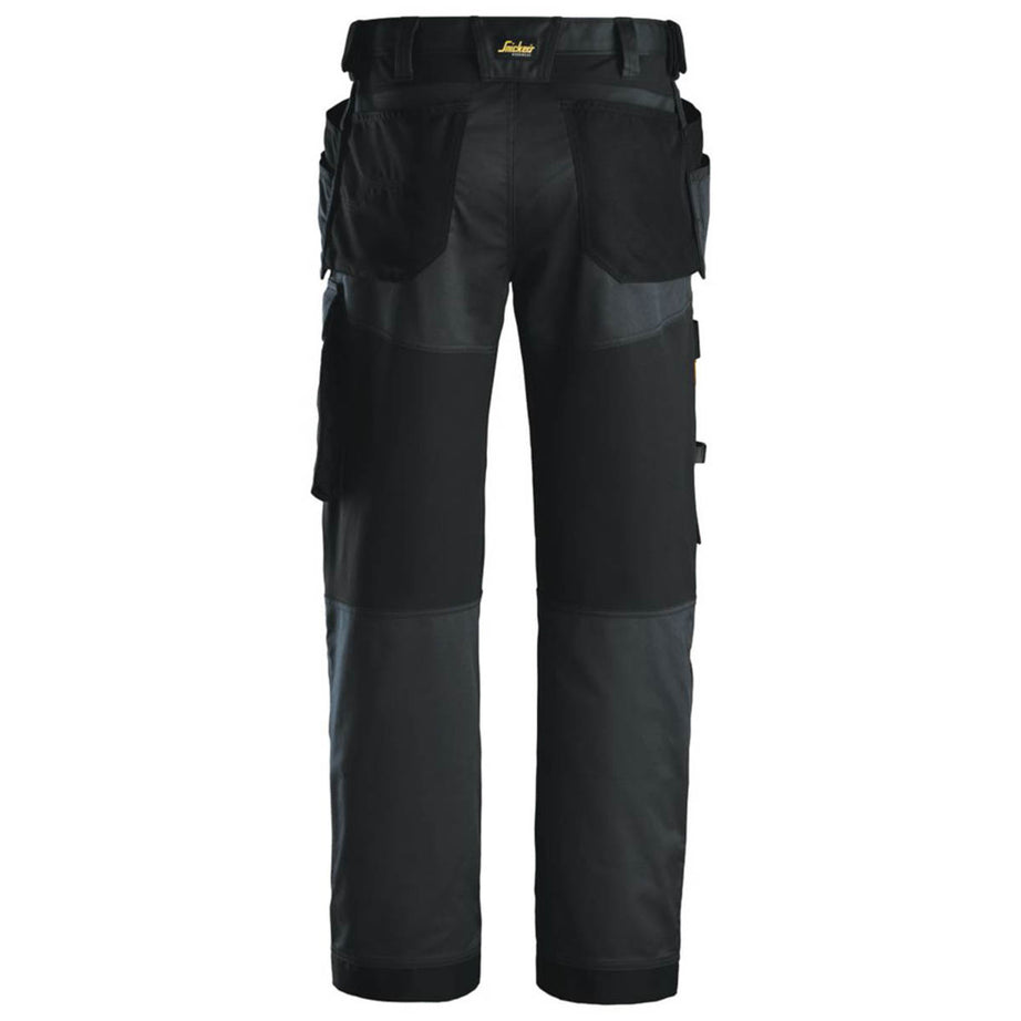 Snickers Work Trousers Mens Relaxed Fit Black Stretch Multi Pockets 38"W 32"L - Image 3