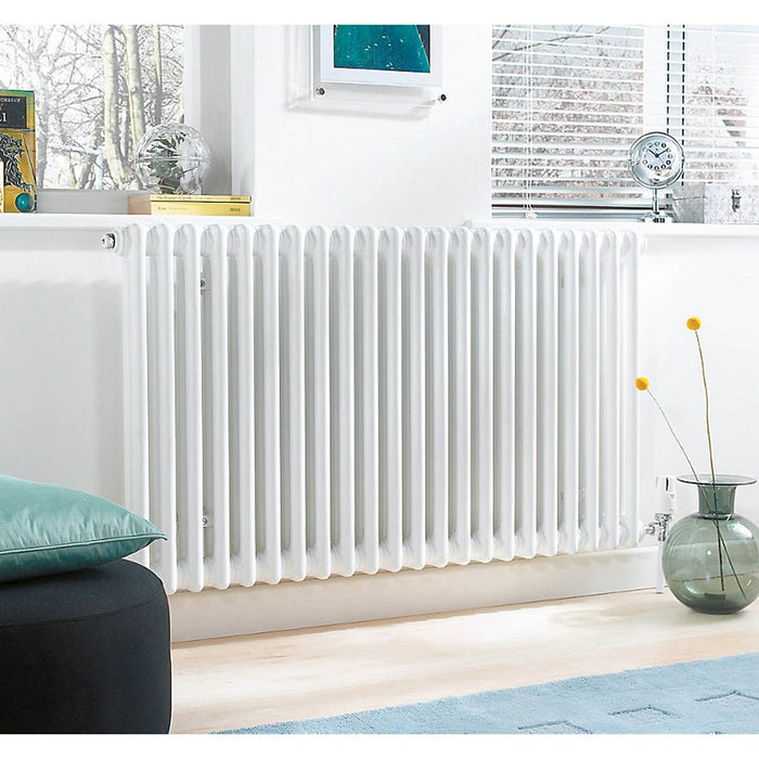 Acova Radiator 3 Column Horizontal Classic White Steel 2701BTU 600 x 628mm - Image 2