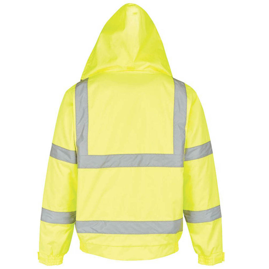 Site Hi-Vis Pilot Jacket Yellow Zipped Waterproof Mens Workwear XXL 55" Chest - Image 3