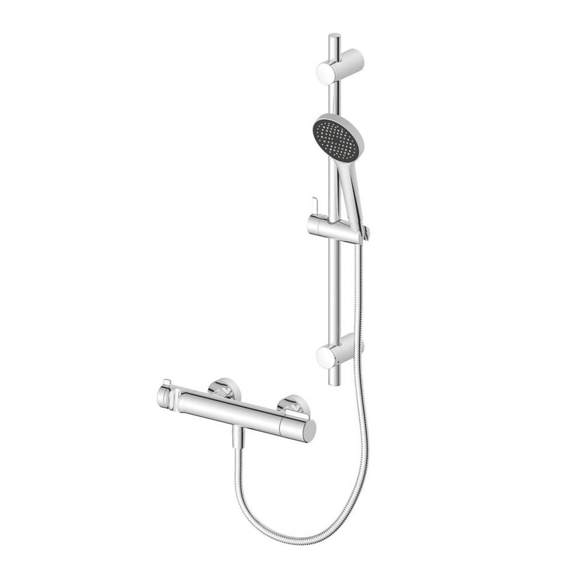 Swirl Mixer Shower Kit Bonda HP Rear-Fed Exposed Chrome Thermostatic Round Head - Image 1