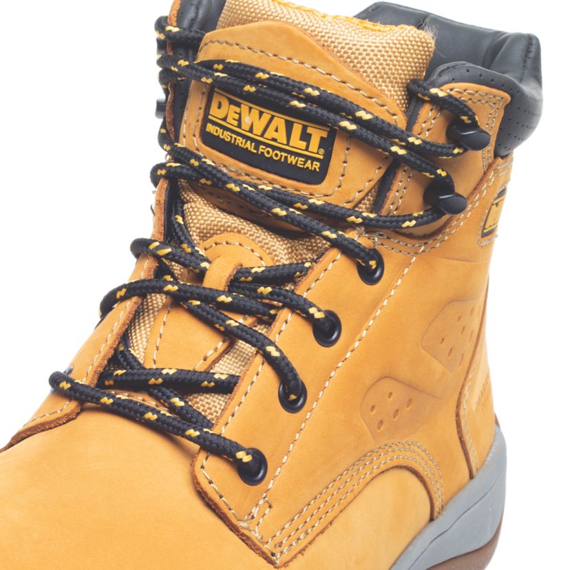 DeWalt Safety Boots Mens Wide Fit Honey Leather Work Shoes Steel Toe Size 9 - Image 4
