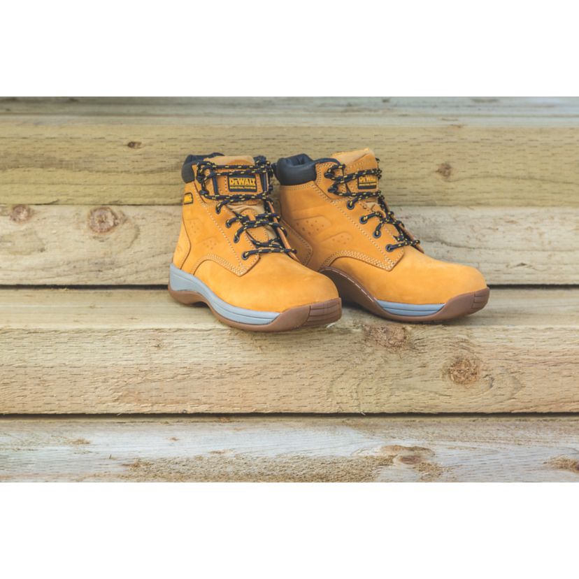 DeWalt Safety Boots Mens Wide Fit Honey Leather Work Shoes Steel Toe Size 9 - Image 7
