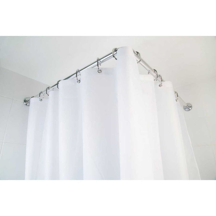 Shower Curtain Rail System Straight Aluminium Chrome U L Shape 900-1760mm - Image 3